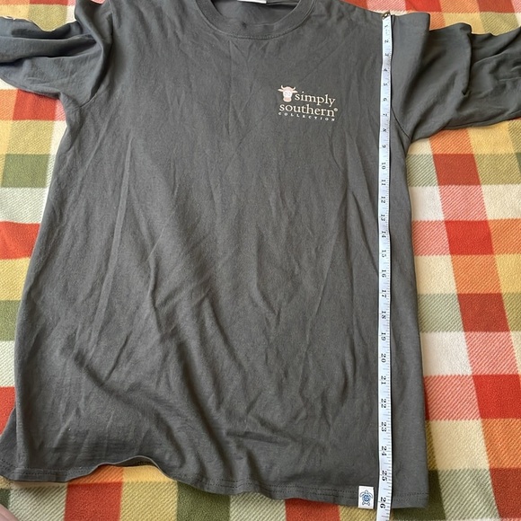 Simply Southern Herd it All Highland Cow Green Long Sleeve Tee Shirt Size Small - Picture 11 of 11